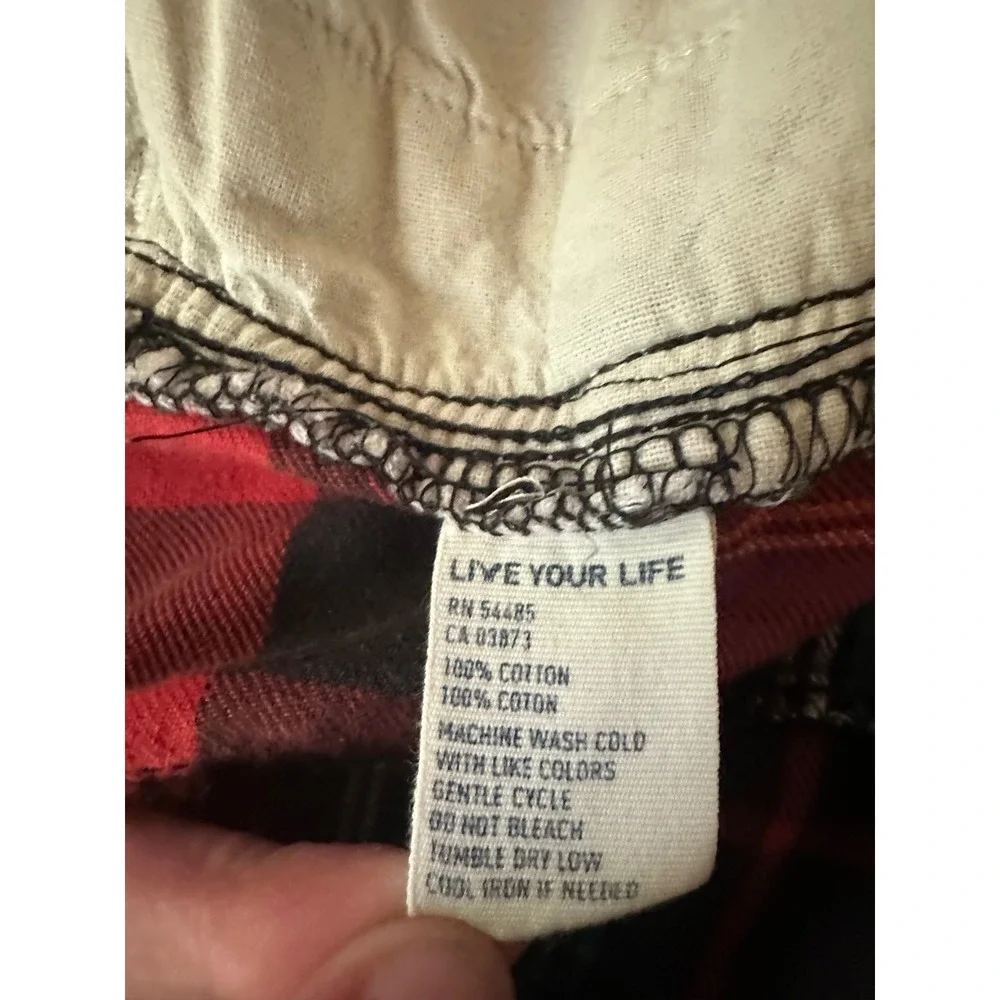 American Eagle Outfitters Vintage Patchwork Plaid Flannel Pajama Pant Medium Red